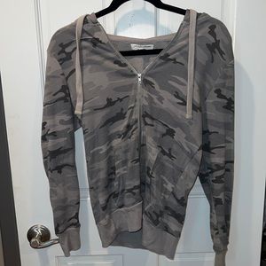 Light gray camo zip up hoodie